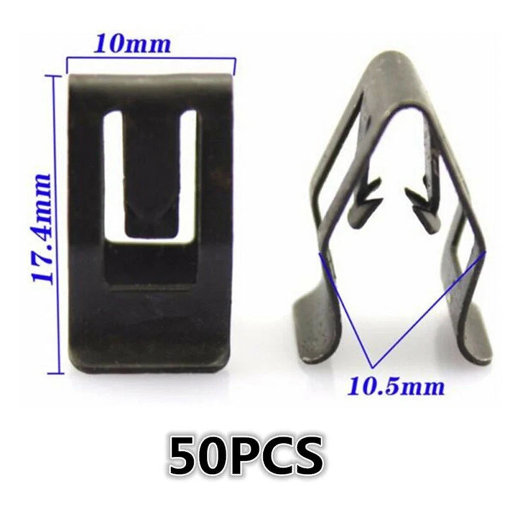 Interior Trim Clips 50PCS Console Metal Retainer Fasteners for Cars