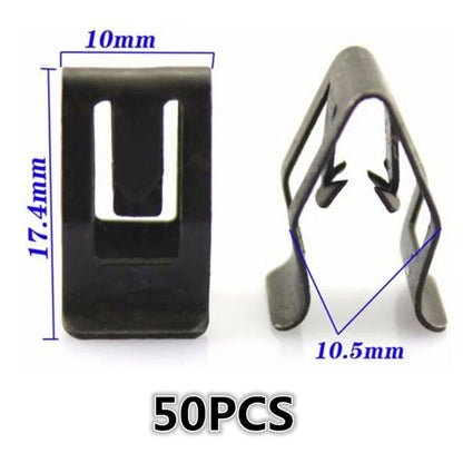 Interior Trim Clips 50PCS Console Metal Retainer Fasteners for Cars