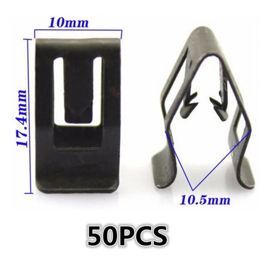 Interior Trim Clips 50PCS Console Metal Retainer Fasteners for Cars