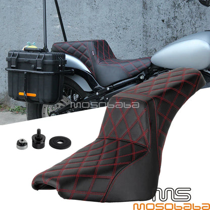 Driver & Passenger Gel Pad Seat for Harley Deluxe FLDE, Slim FLSL, Street Bob FXBB (2018-2023)