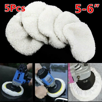 5 x Polishing Bonnet Buffer Pads Soft Wool 6" Car Polisher Waxing