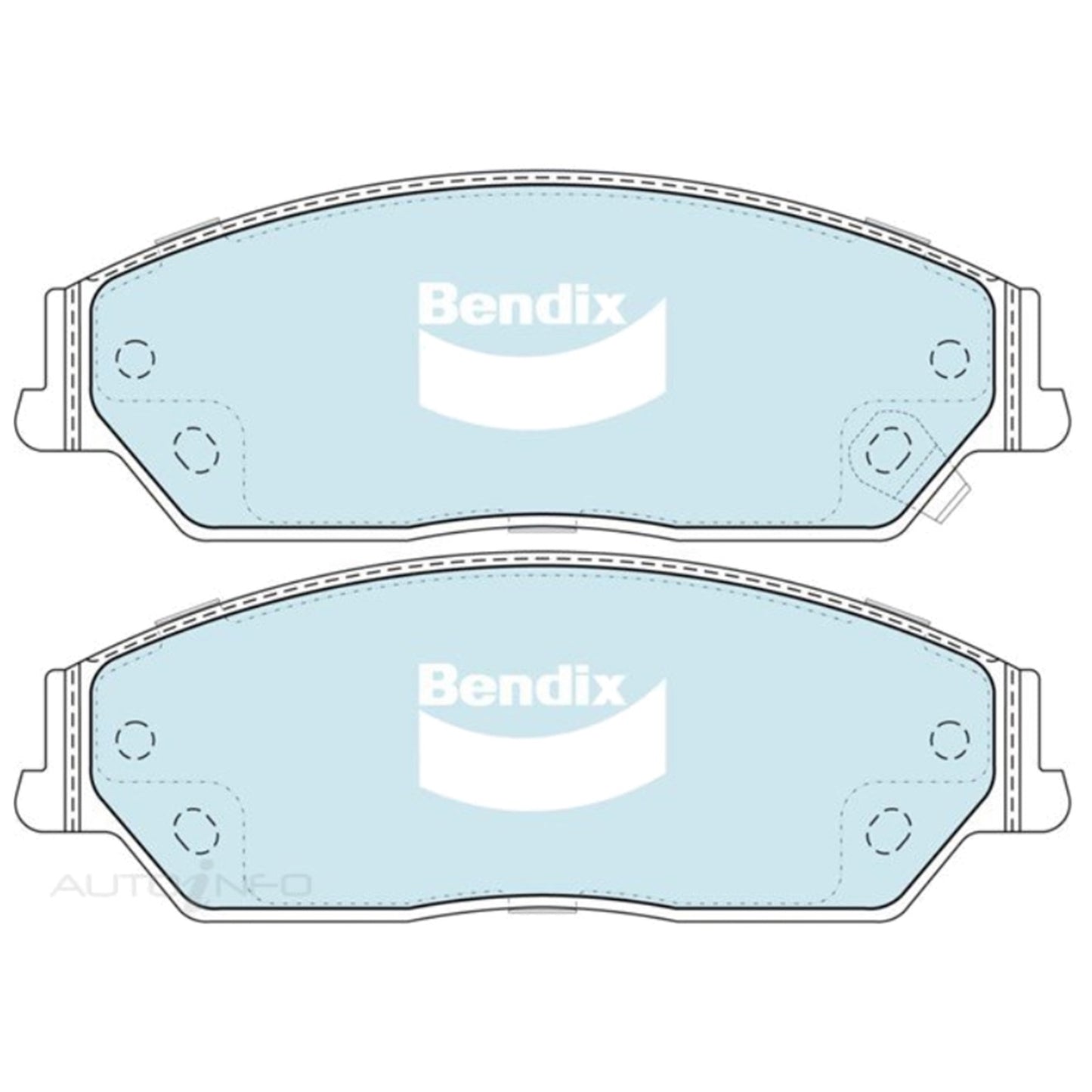 Set of 4 Bendix Front Disc Brake Pads for Toyota Camry (2006–2017)