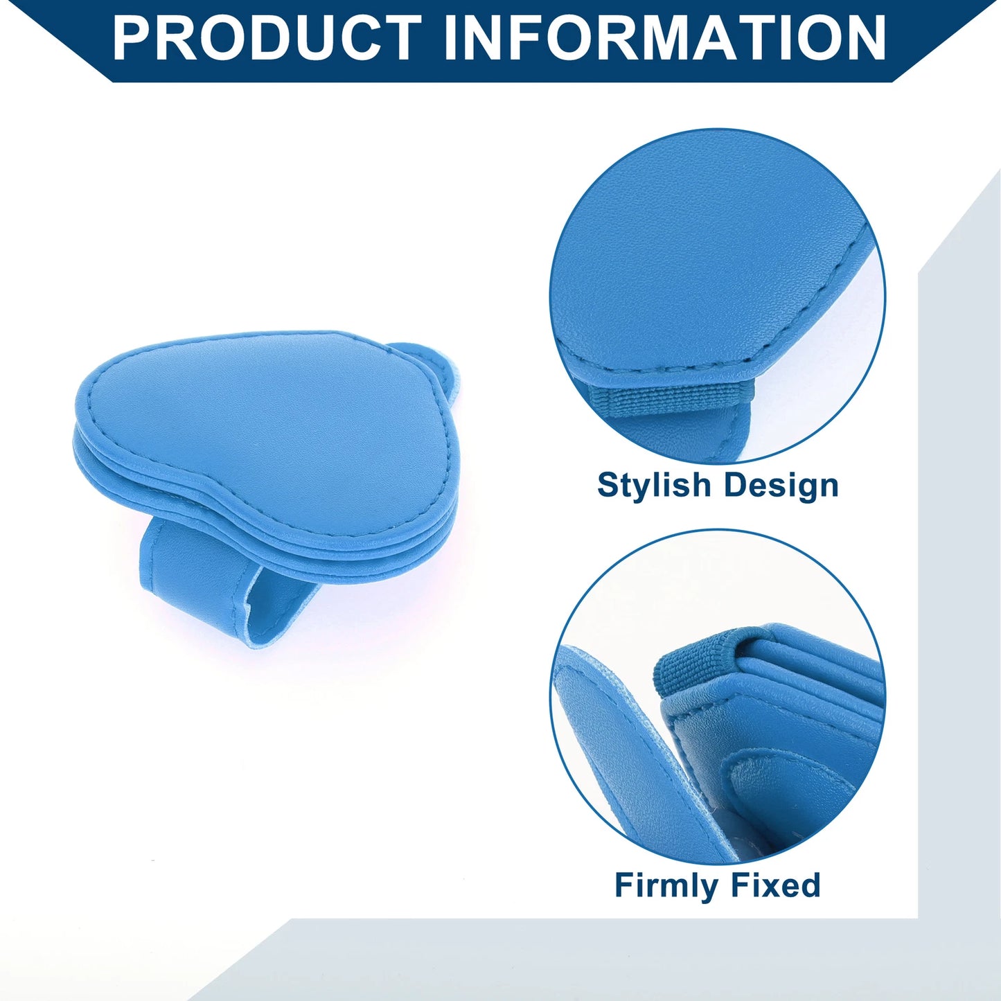 Sunglasses Holder for Car - PU Leather Light Blue Magnetic