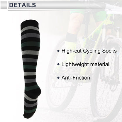 Cycling Socks Anti-friction Size S-M High-cut Black Gray Green