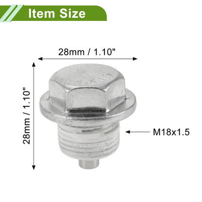 Set of 2 M18x1.5 Aluminum Oil Drain Plug with Gasket for Car