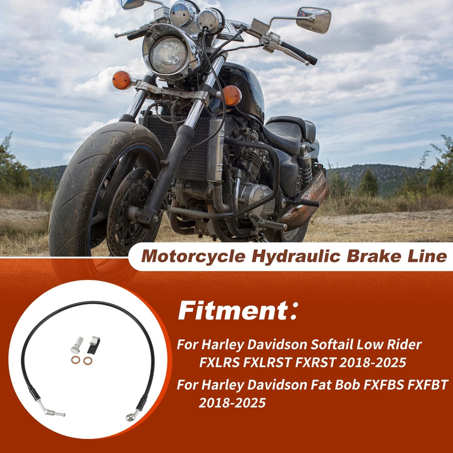 28In Brake Clutch Oil Hose Line Kit for Harley Davidson Softail (2018–2023)