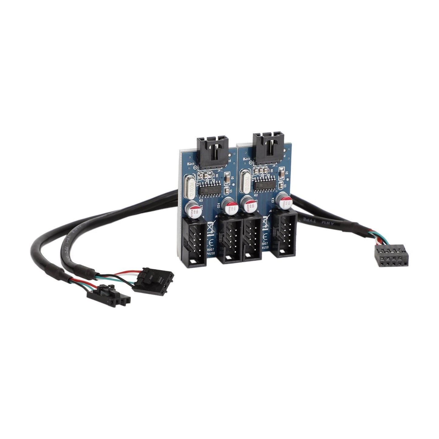 9 Pin USB Header Male to 4 Female Extension Connector for Motherboard