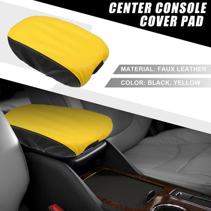Center Console Armrest Pad Cover for Dodge Charger (2015–2022) Black Yellow