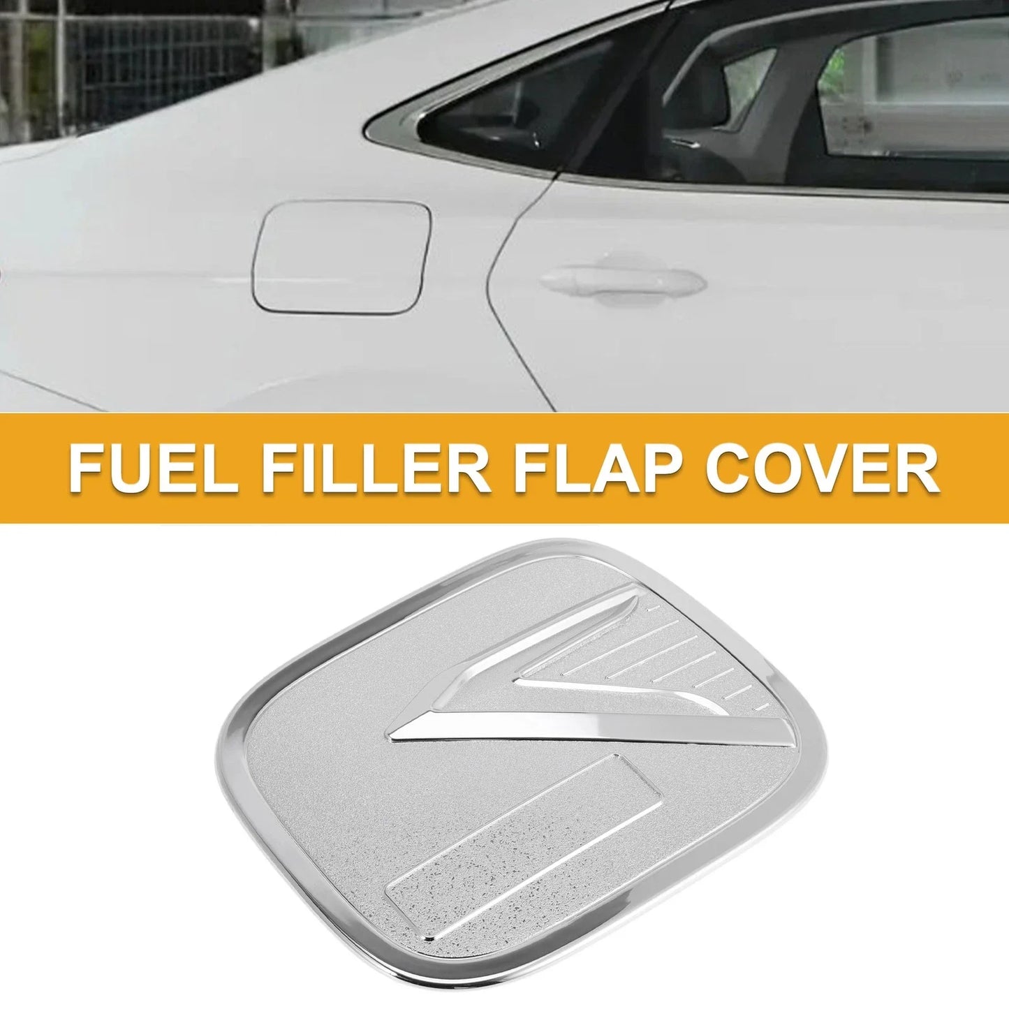 Fuel Tank Door Cap for Chevy Trax 2019-2025 Gas Tank Flap Chrome Silver Tone
