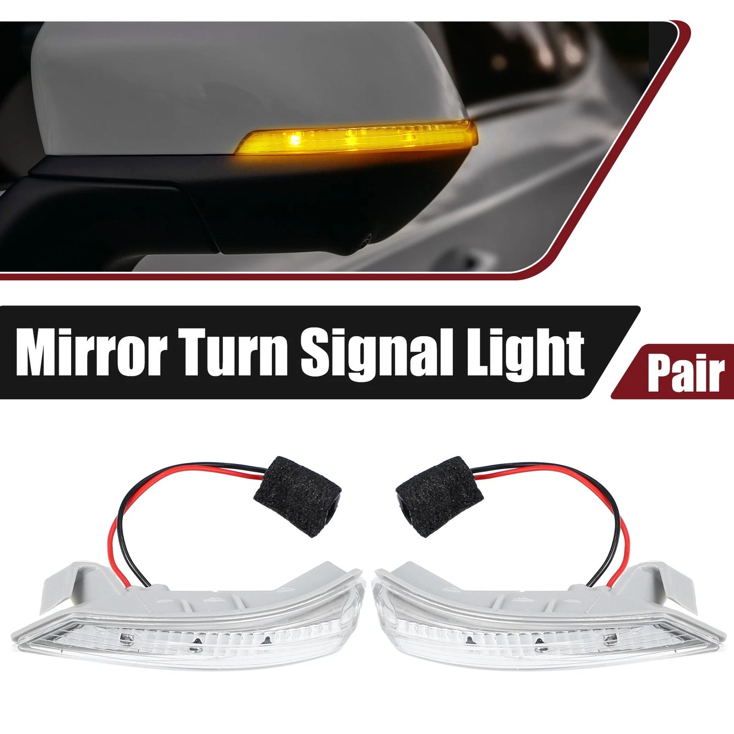 2X LED Mirror Turn Signal Light for Chrysler (68052078AA, 68052079AA)