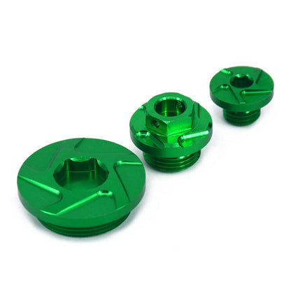 Set of 2 Motorcycle Mirror Block Off Base Plates for Kawasaki ZX6R (2009–2012) Green