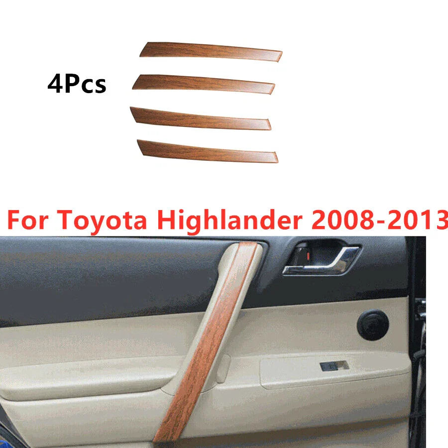 Door Armrest Door Handle Cover Trim Wood Grain for Toyota Highlander (2008–2013)