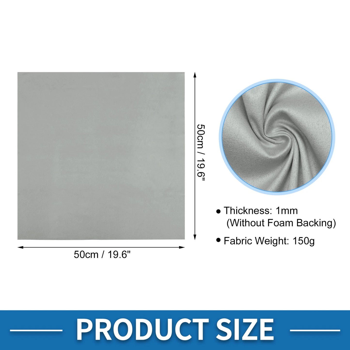 150G Suede Headliner Fabric for Car Roof Repair (19.6"L x 19.6"W)