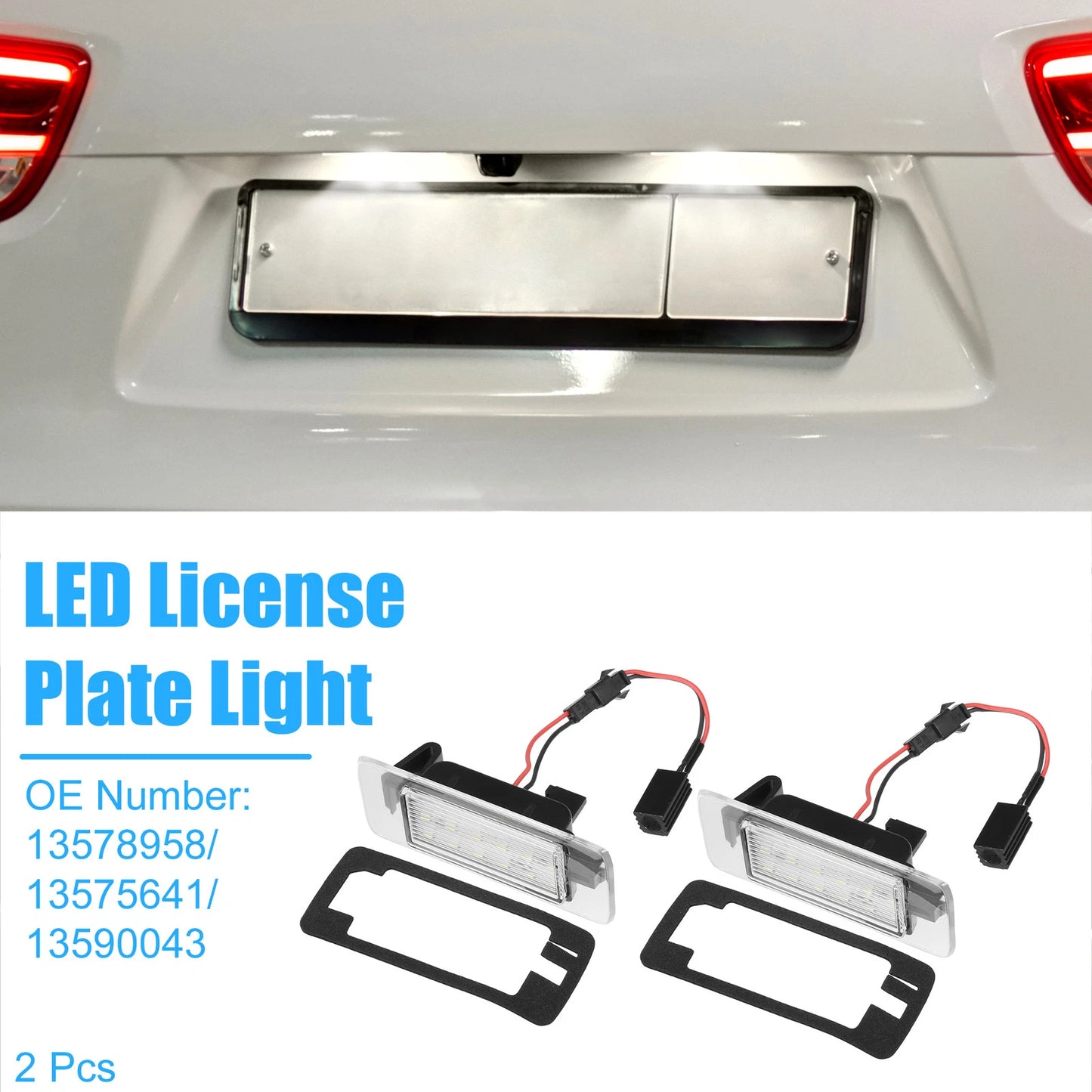 2pcs LED License Plate Light No.13578958 for Chevy Suburban (2015–2020)