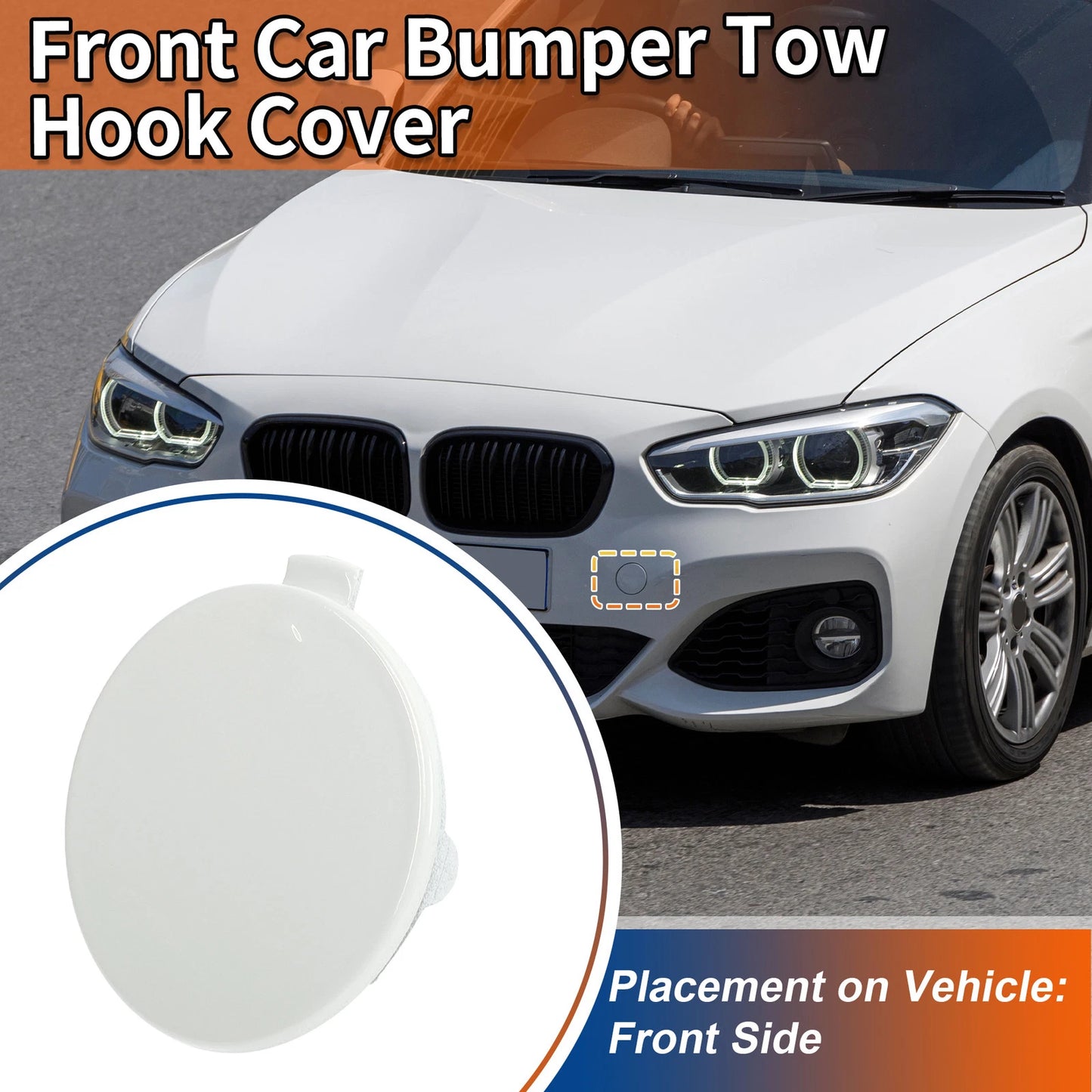 Tow Hook Cover for BMW 1 Series F20 (2012–2019) No. 51118064578 Pure White