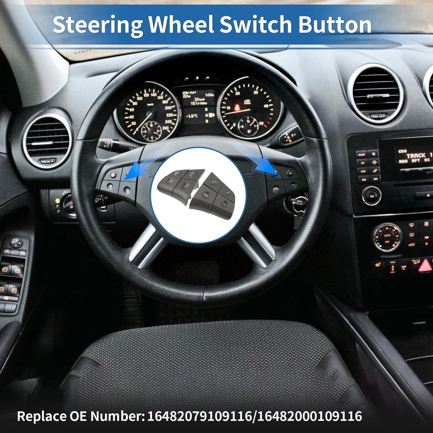 Steering Wheel Buttons Set of 8 for Mercedes-Benz (No. 1648207910)