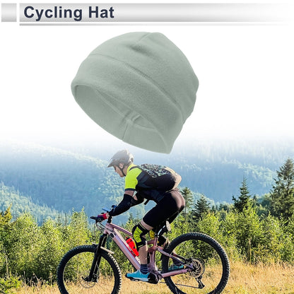 Cycling Hat for Ear Protection - Light Gray Polar Fleece (27x18cm) 1 Pc