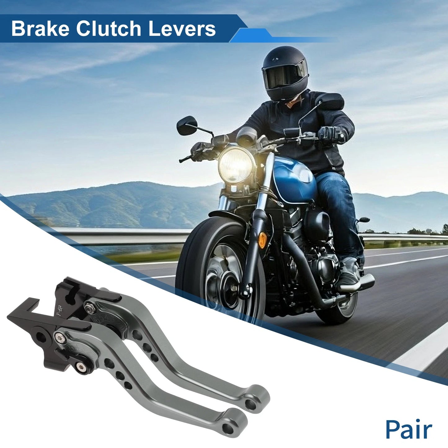 Short Brake Clutch Levers for Yamaha FZ6R (2009–2017) Titanium Tone 1 Pair