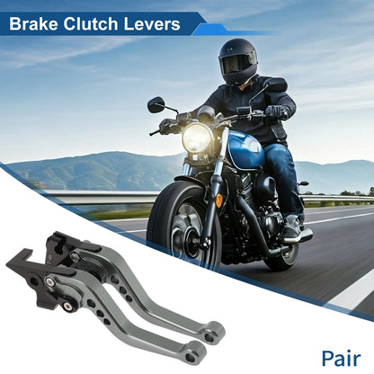 Short Brake Clutch Levers for Yamaha FZ6R (2009–2017) Titanium Tone 1 Pair