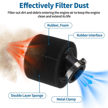 Set of 1 Air Filter for Universal Motorcycle (34-36mm Rubber Foam)