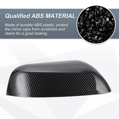 Set of 2 Rearview Mirror Cover Caps Black Carbon Fiber for Ford Explorer (2016–2019)