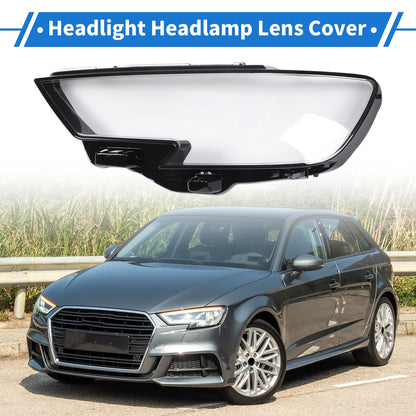 1 Pc Headlight Lens Cover for Audi A3 (2016–2020) Black