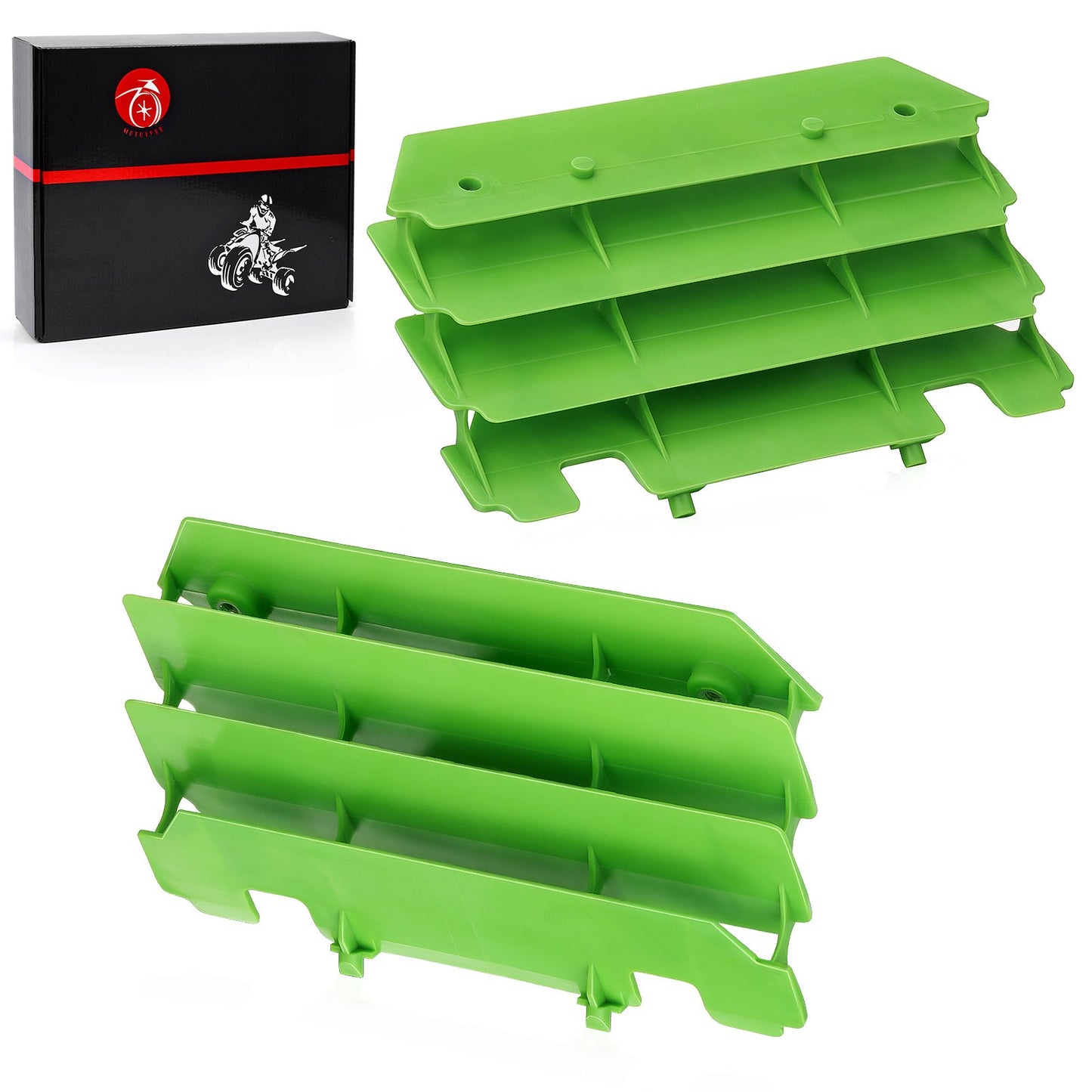 Set of 2 Green Radiator Shrouds for Kawasaki KX125 KX250 (1994–2005)