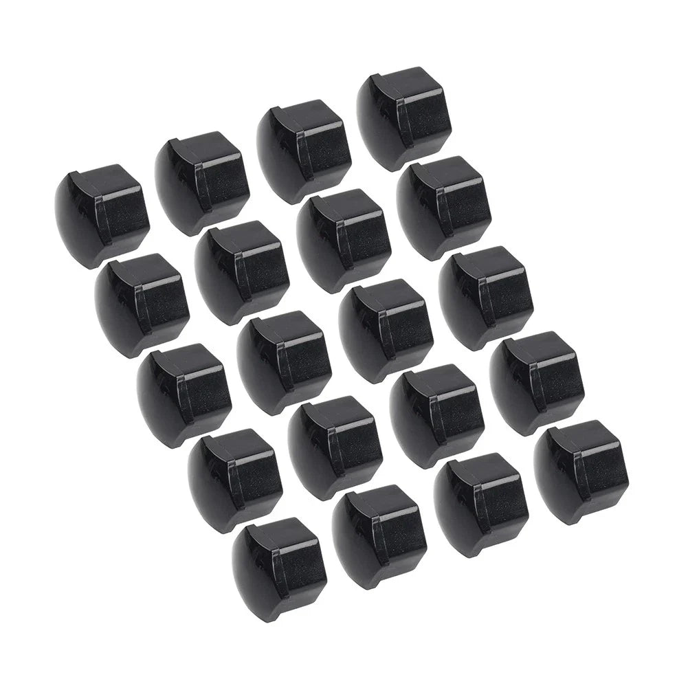 17mm Black Wheel Lug Nut Bolt Cover Caps 20Pcs for Audi