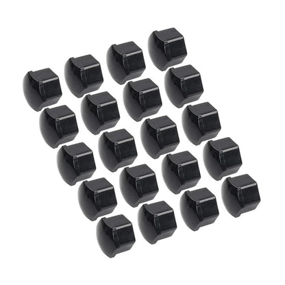 17mm Black Wheel Lug Nut Bolt Cover Caps 20Pcs for Audi