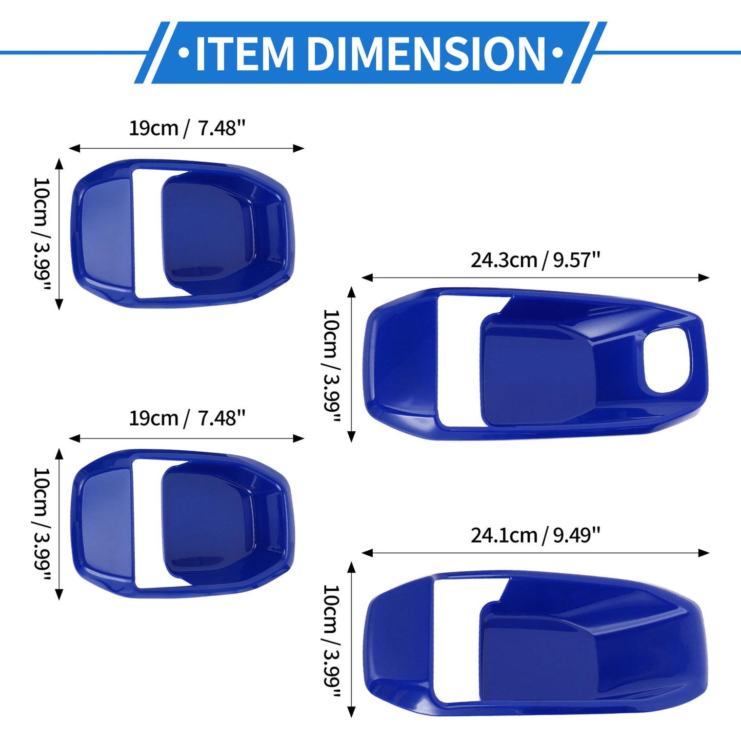 Set of 4 Door Bowl Cover Trim for Jeep Wrangler JL JLU (2018–2024) ABS Blue
