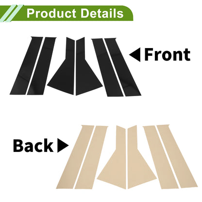 Set of 6 Pillar Window Trim for Dodge Journey (2009–2020) Black