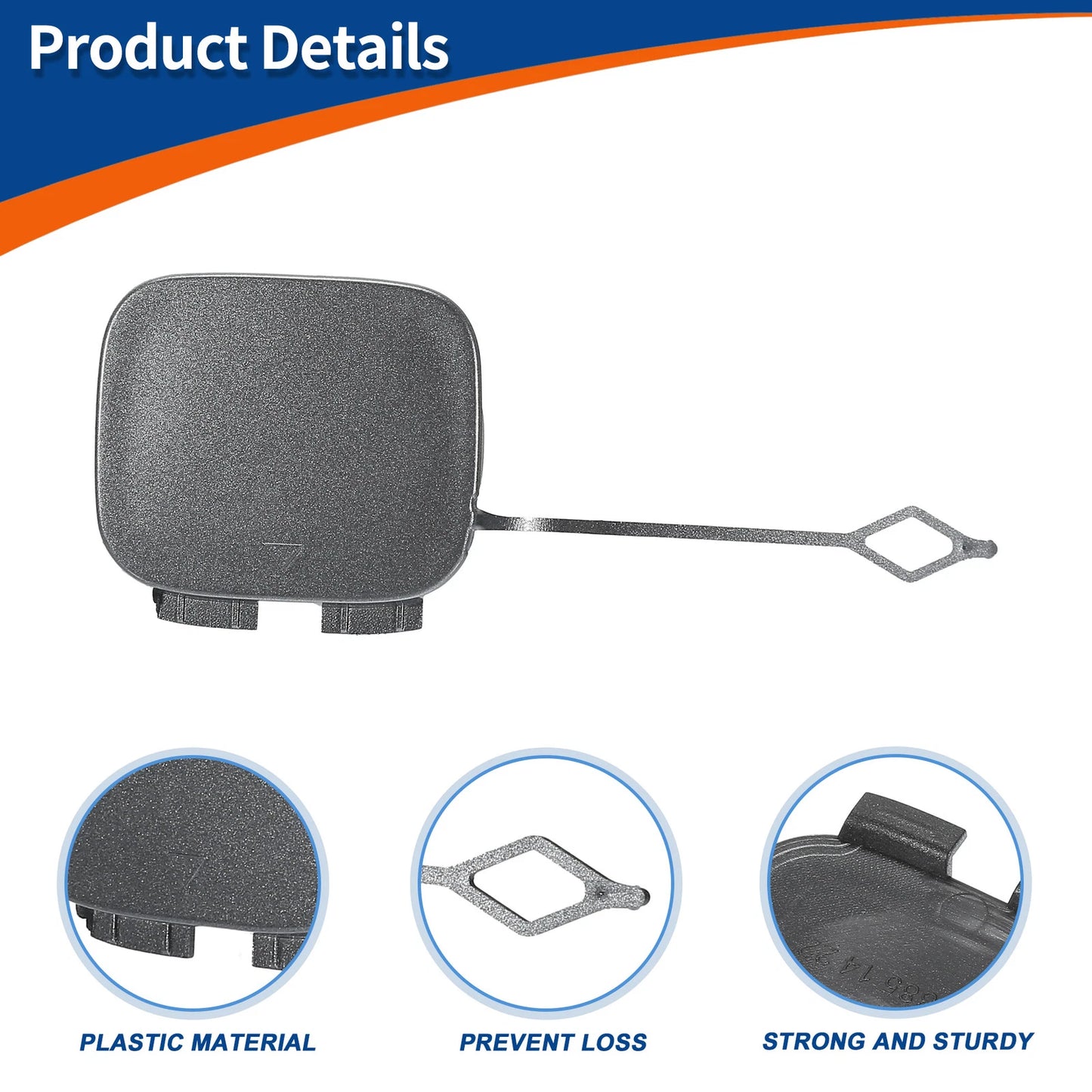 Rear Bumper Tow Hook Cover for Mercedes-Benz B-Class (2012–2019) No.A2468851422 Gray