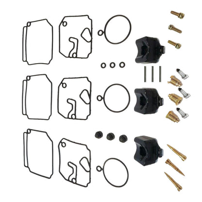 3-Pack Carburetor Rebuild Kit for Yamaha Outboard 2-Stroke (1989–2009)
