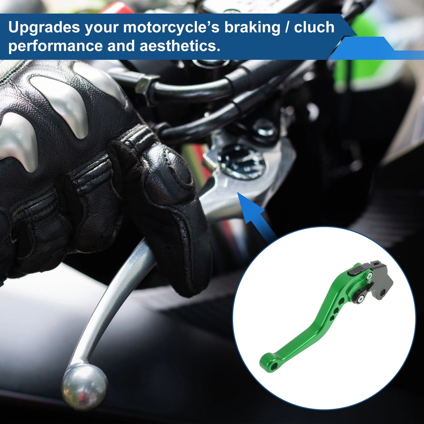 Adjustable Short Brake Clutch Levers for Suzuki SV650 (1999–2009) Green 1 Pair