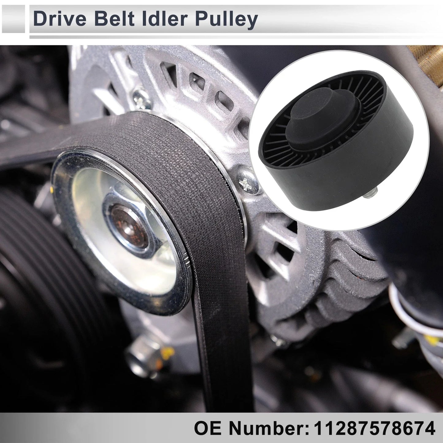 Drive Belt Idler Pulley Black for BMW Series 3 (2008-2012)