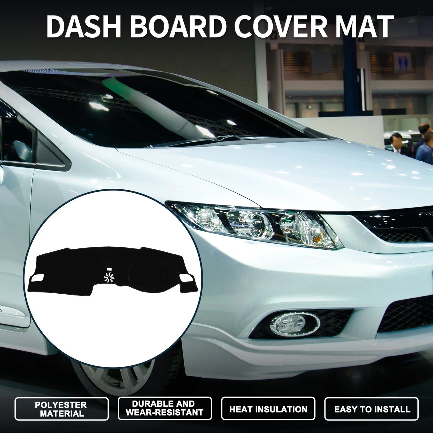 Dashboard Cover Mat for Honda Civic FL5 (2022-2024) Sun Protector Pad Black