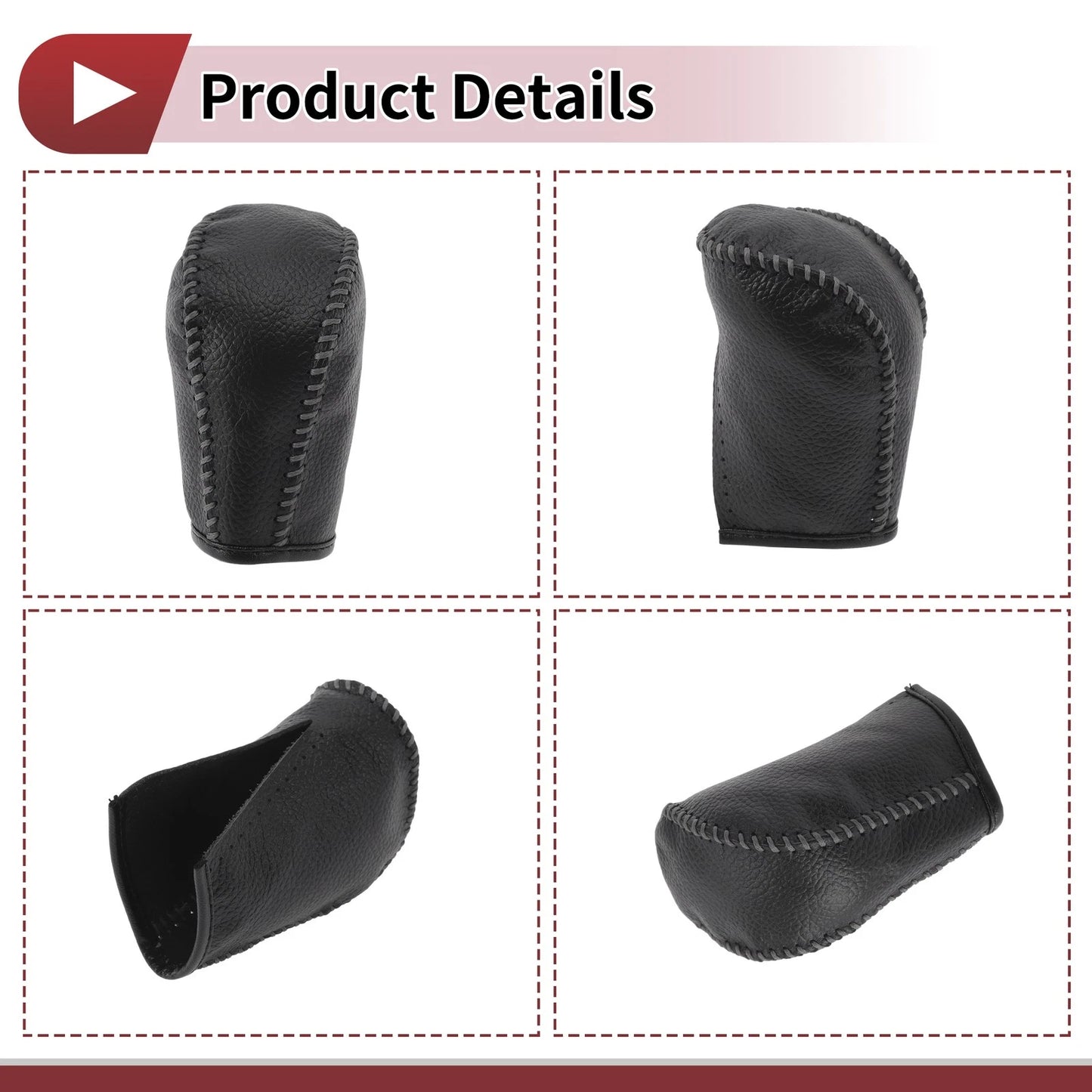 1Pc Gear Shift Knob Cover for Subaru Forester (2006–2012) Gray Faux Leather