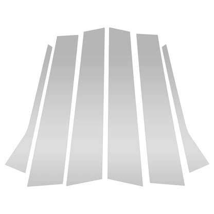 Set of 6 Door Pillar Window Trim for VW Jetta (2009–2012) Silver Tone