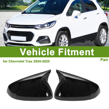 1 Pair Mirror Cover Cap Replacement Gloss Black for Chevrolet Trax (2024–2025)