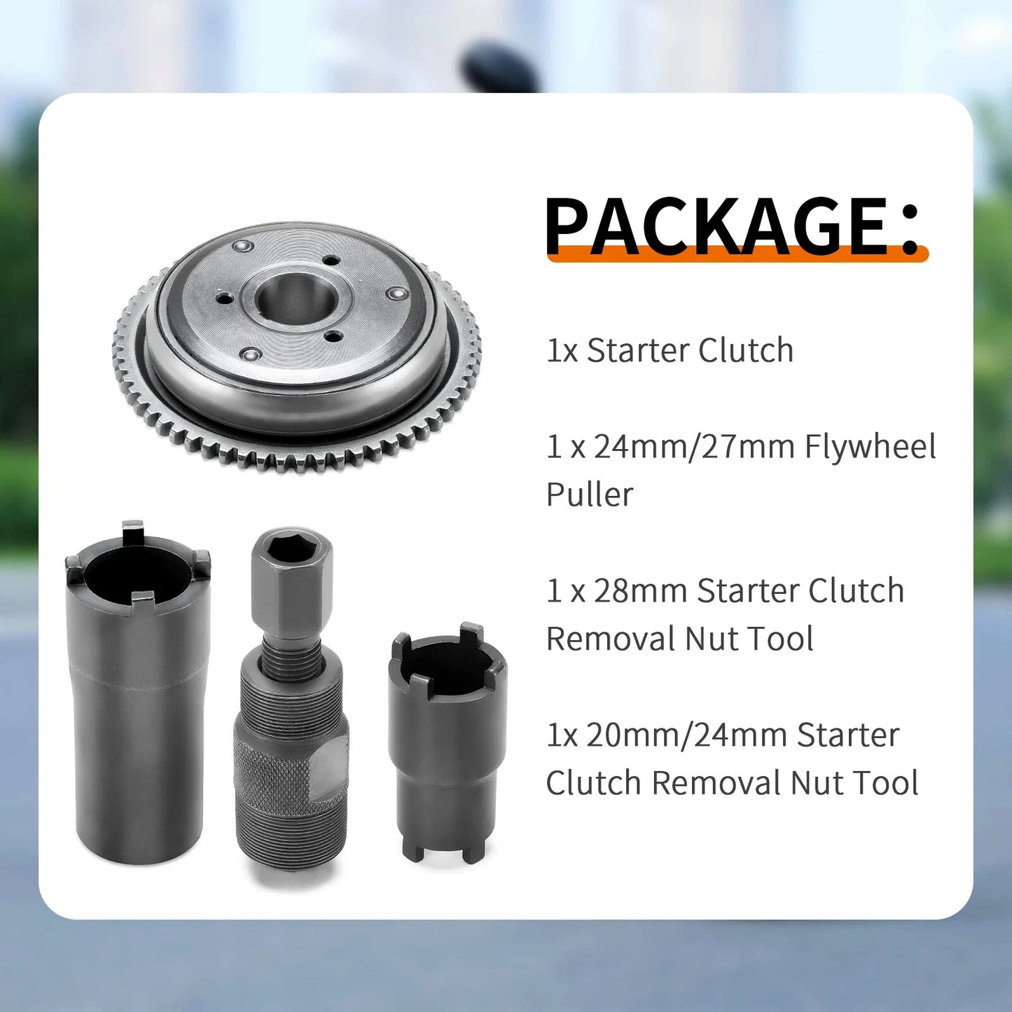 Starter Clutch Kit Magneto Flywheel Puller for GY6 125/150cc (2000–2024)