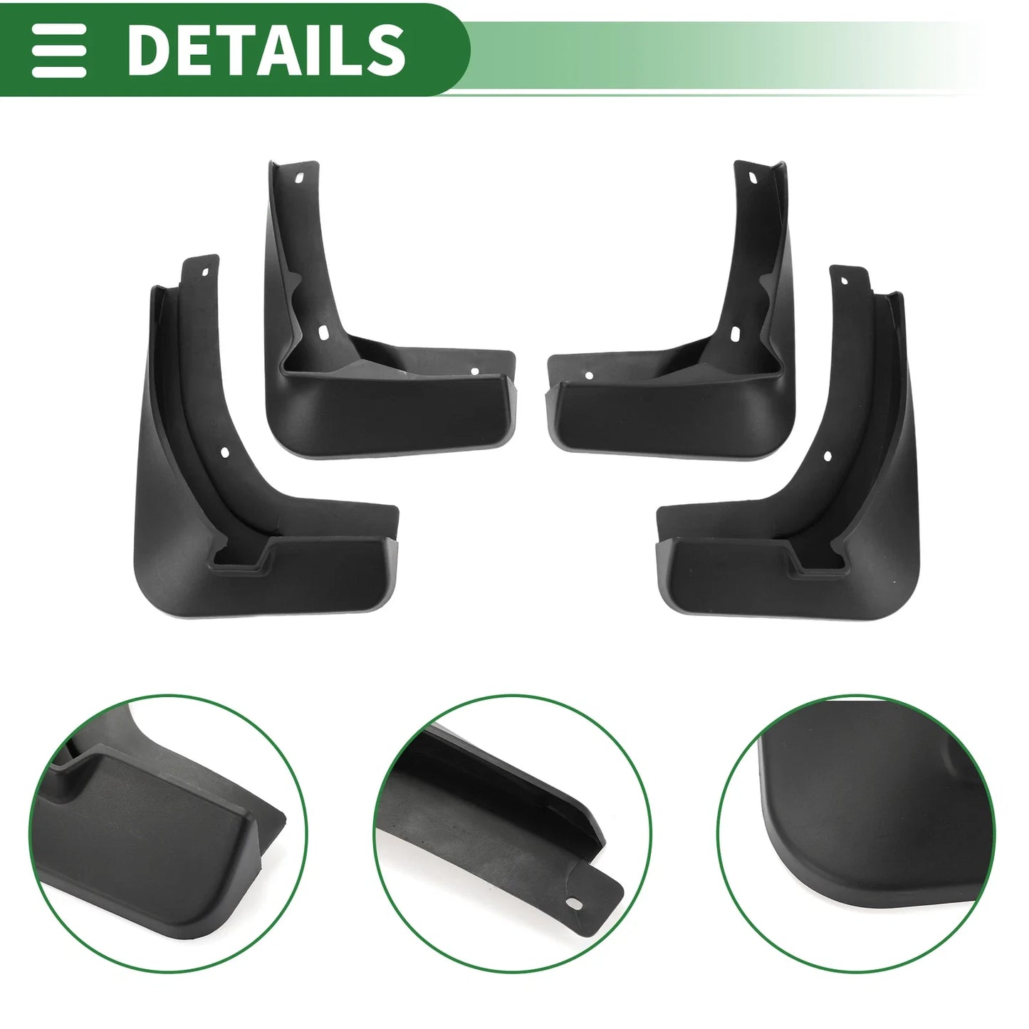 4Pcs Mud Flap Splash Guard Fender for Volkswagen GTI (2015-2017)