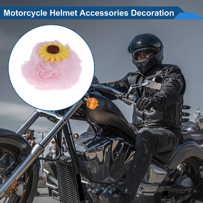 Set of 1 Pink Plush Decoration Light for Motorcycle Helmet