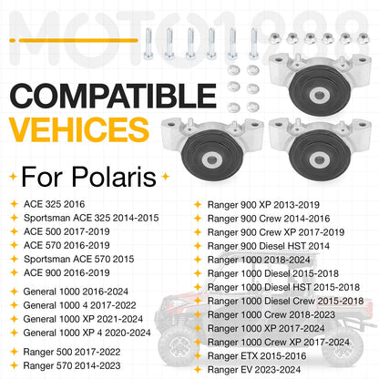Set of 3 Engine Mount Isolators for Polaris RZR 1000 XP (2014–2024)