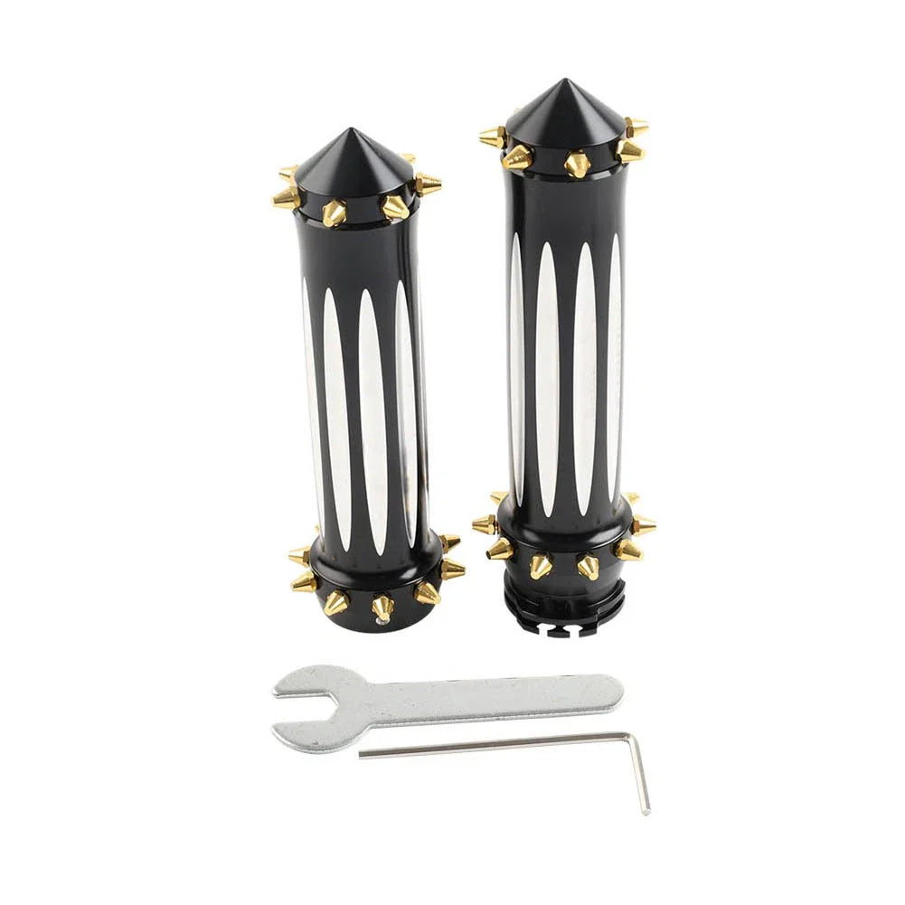1'' Hand Grips for Harley Touring Dyna Softail - Black & White