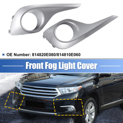 1 Pair Fog Light Grille Cover No. 814820E080/814810E060 for Toyota Highlander (2014–2019)