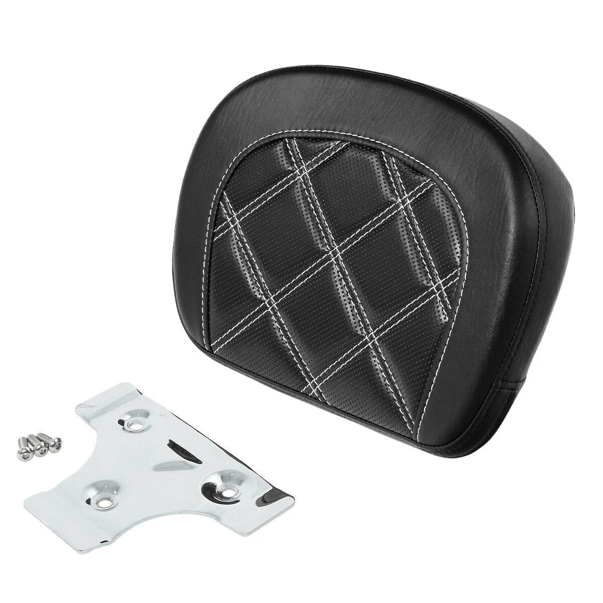 Black Passenger Sissy Bar Backrest Pad for Harley Touring Electra Glide (2014-2023)
