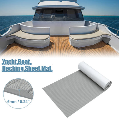 EVA Faux Teak Decking Sheet for Boat Yacht (90.55"x21.65", Light Gray)