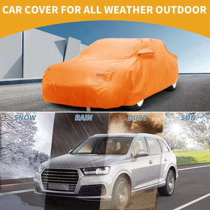 Waterproof Car Cover for Mazda MX-5 Miata (All Weather, Orange, Zipper)