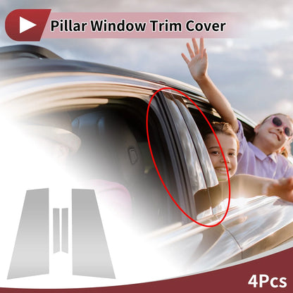 4 Pcs Chrome Silver Door Pillar Window Trim for Mercedes-Benz CLS (2017-2019)