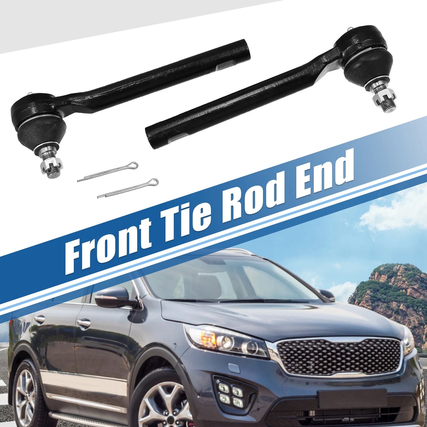 2X Front Tie Rod Ends ES800035 S800055 for Hyundai